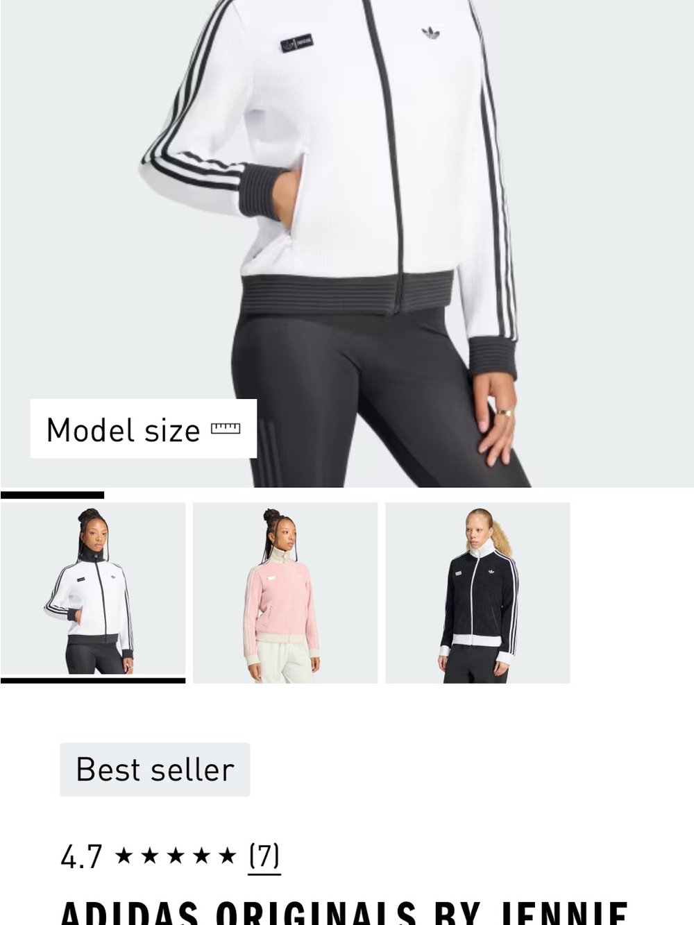 adidas Originals White Bomber Jacket with Black Trim